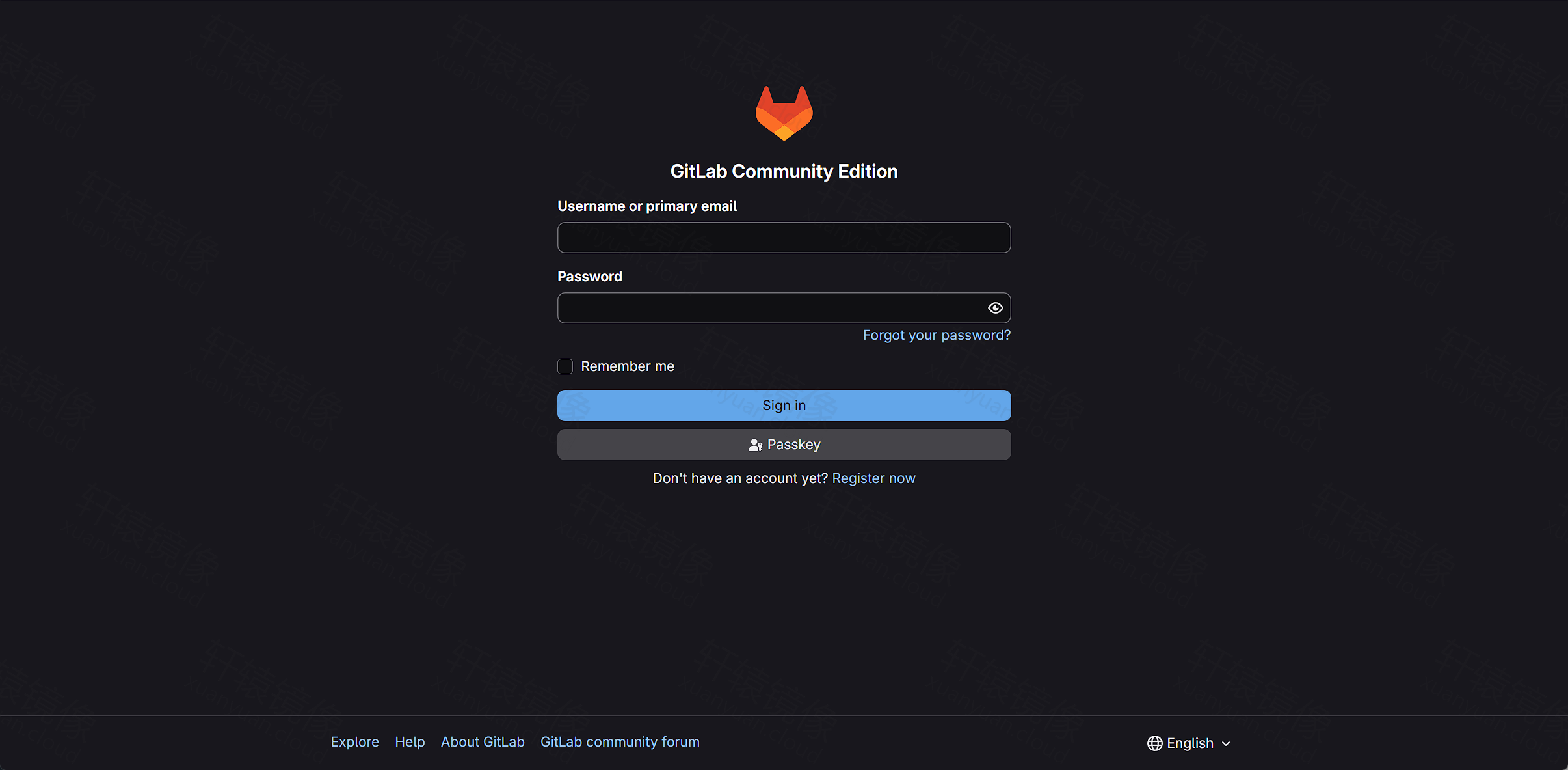 点击放大 gitlab 登录页