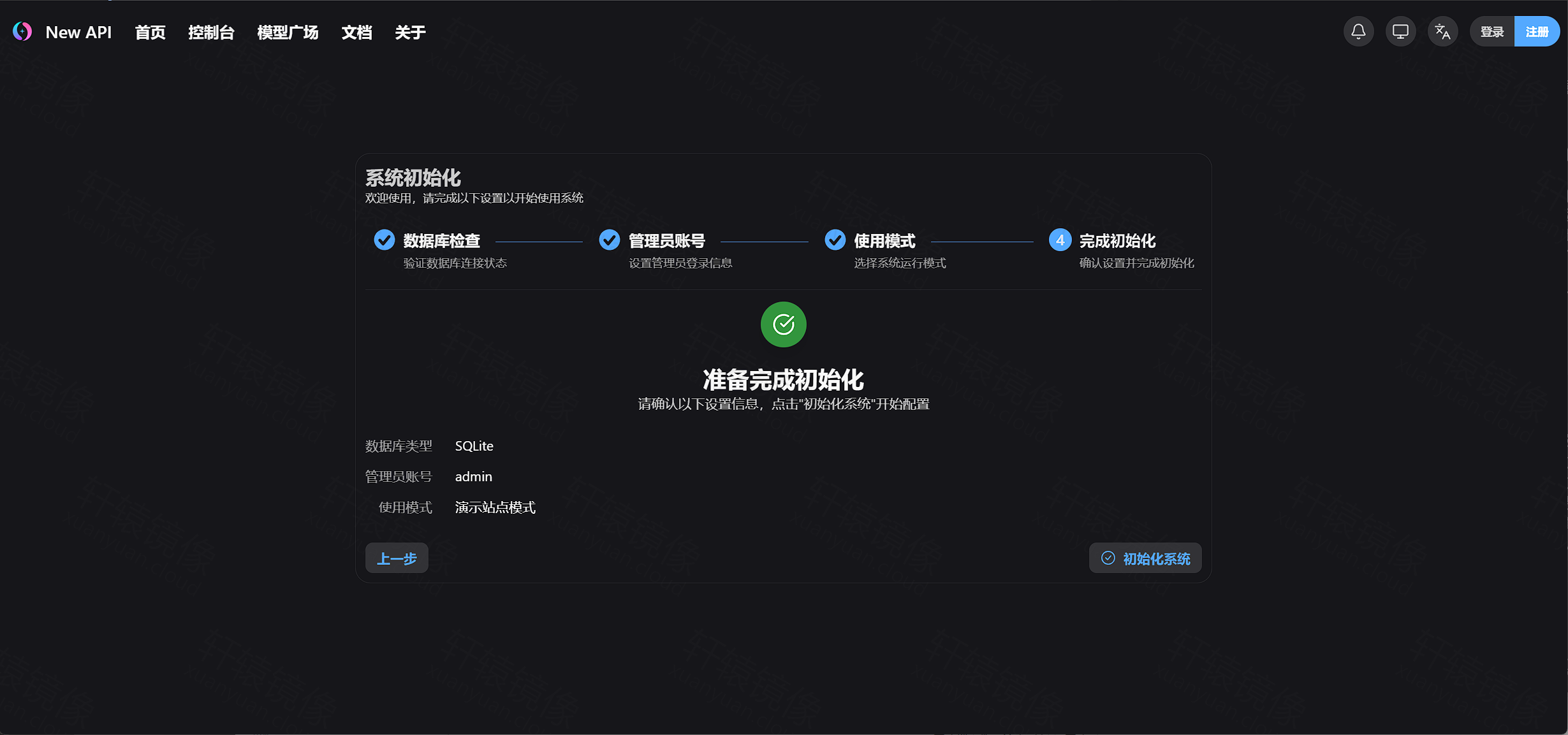 点击放大 new-api 完成设置