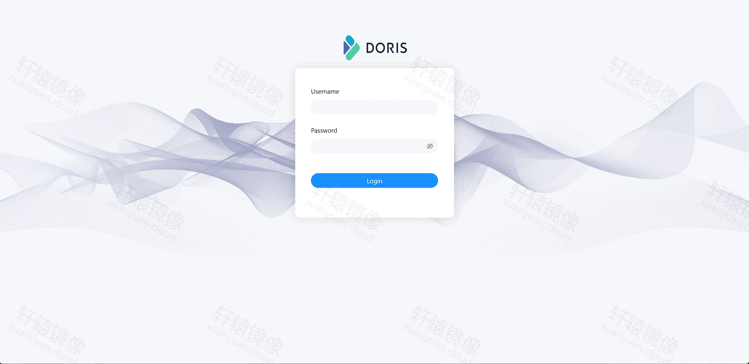 点击放大 Doris Web 登录页 Username Password Login