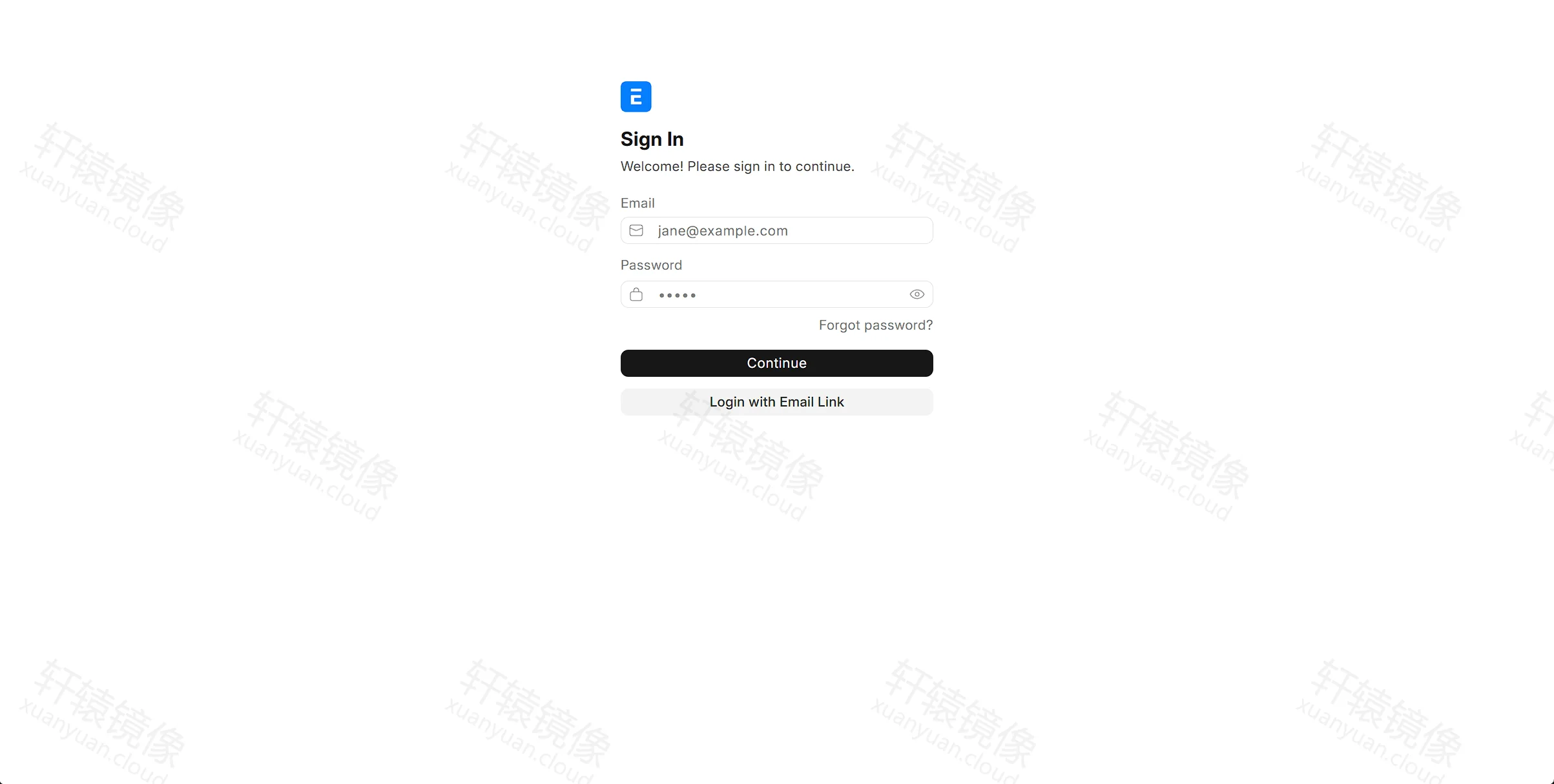 点击放大 ERPNext 登录页 Sign In