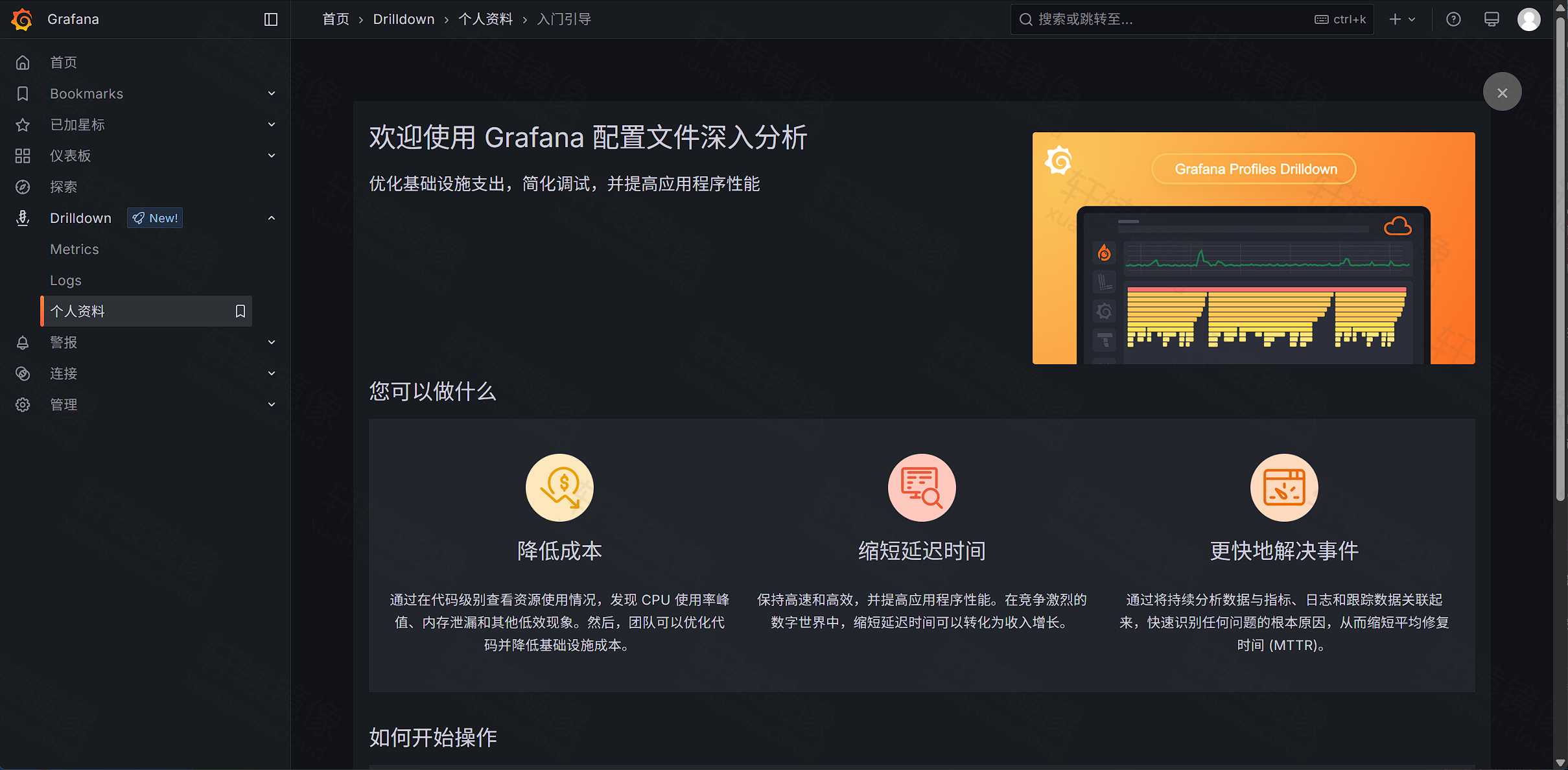 点击放大 Profiles Drilldown 欢迎页