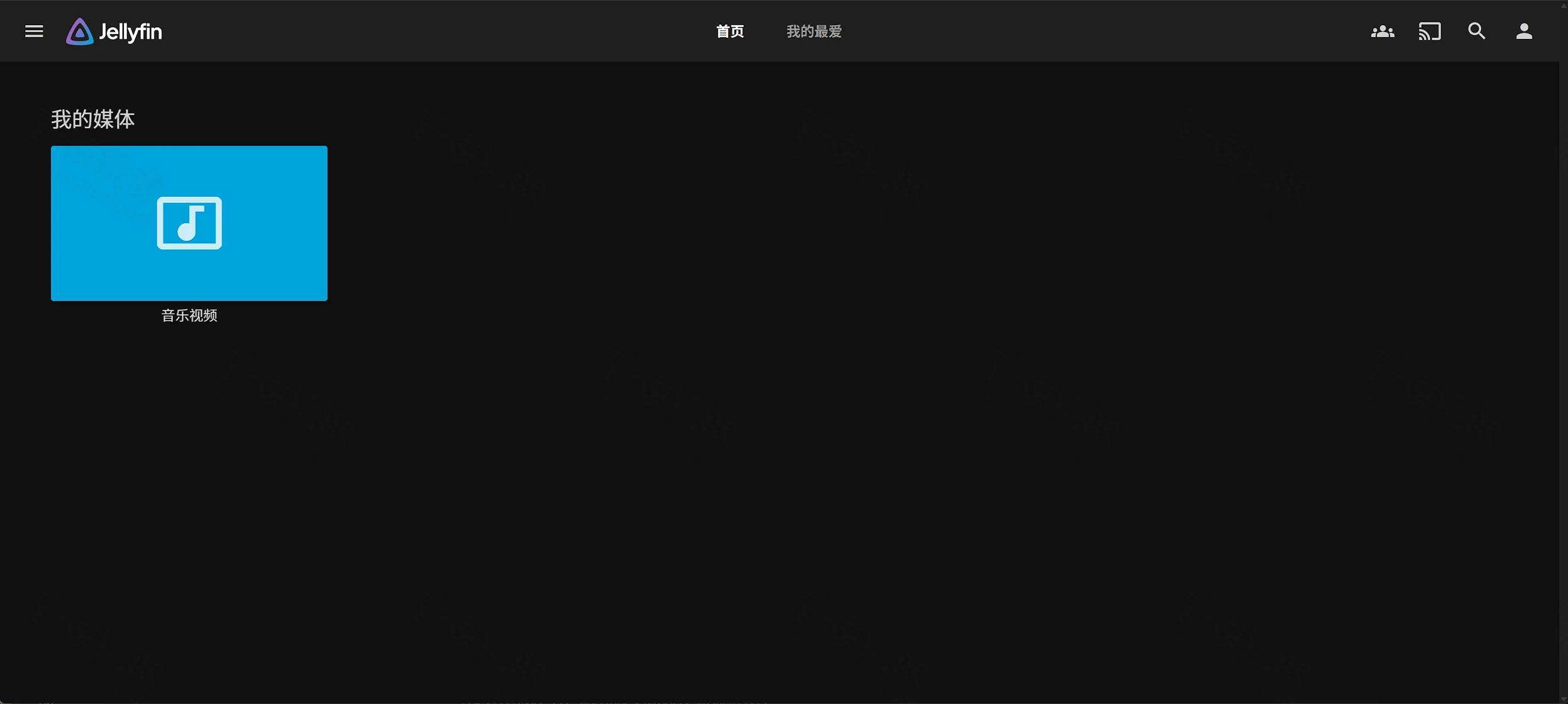 点击放大 Jellyfin 首页:我的媒体下「音乐视频」库卡片